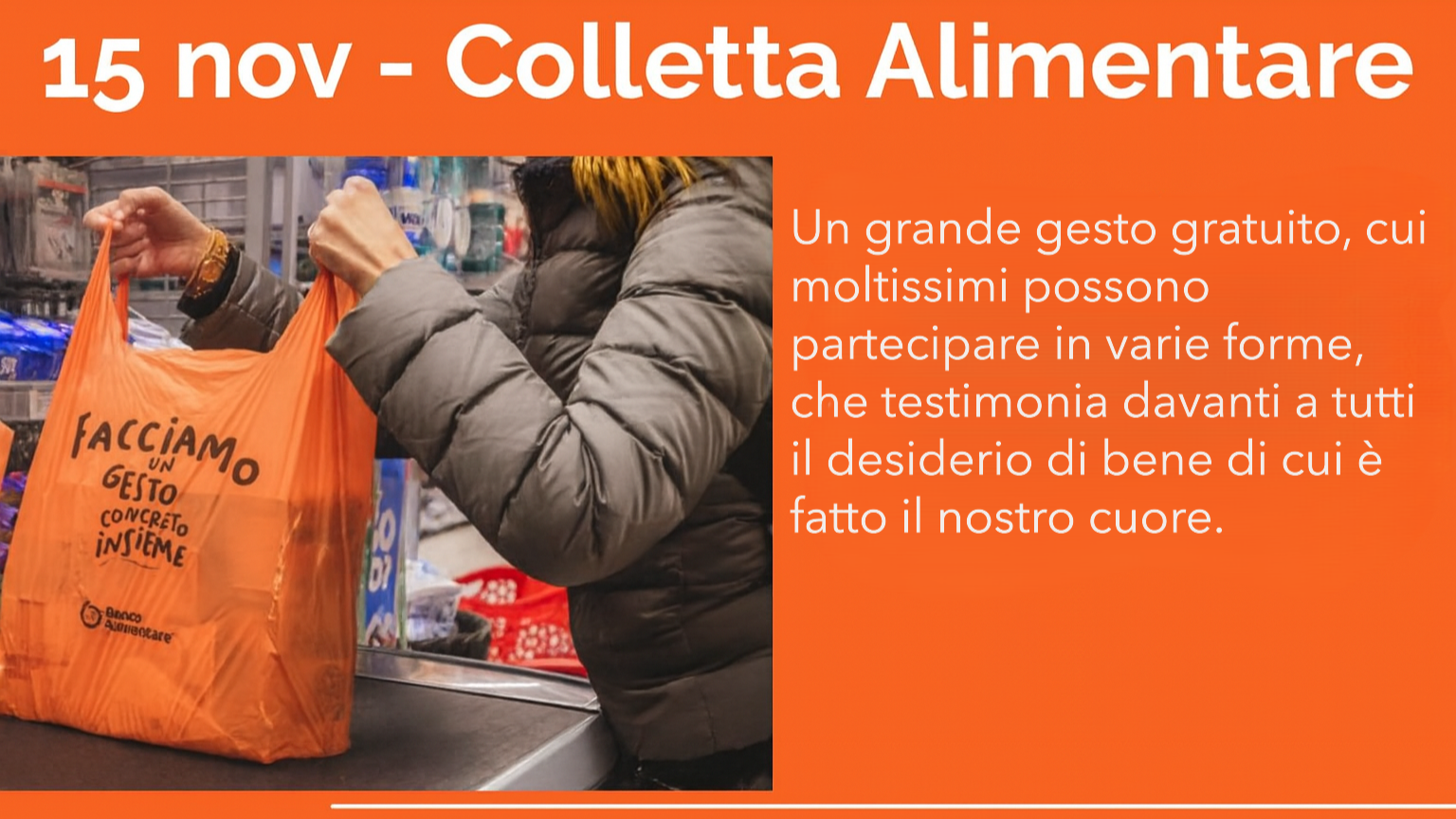 XXIX GIORNATA NAZIONALE DELLA COLLETTA ALIMENTARE